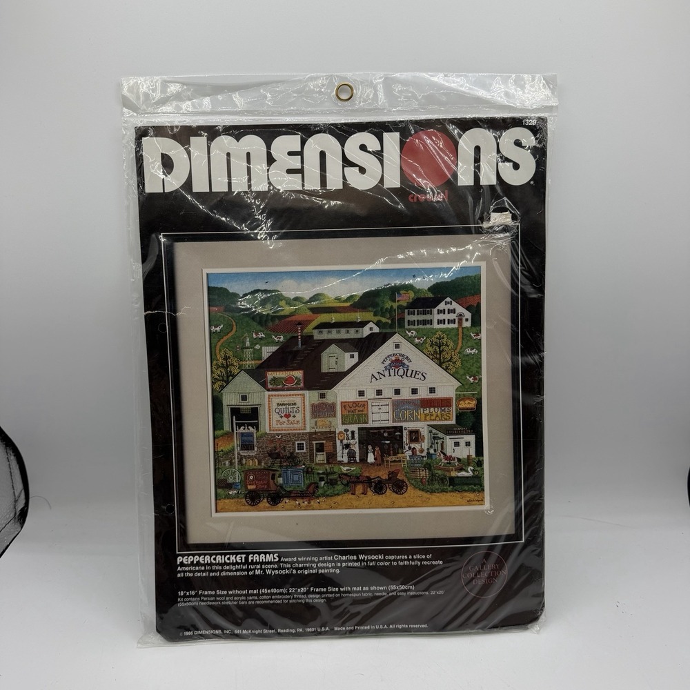 Vintage Dimensions Peppercricket Farms Charles Wysocki Crewel Embroidery Kit